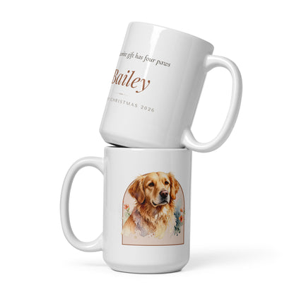 Watercolor Pet Christmas Gift – front view, front view – Coffee Mug