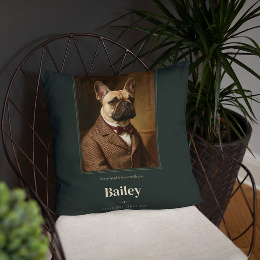 Gentleman Dog Portrait – product photo, front lifestyle 4 – Throw Pillow