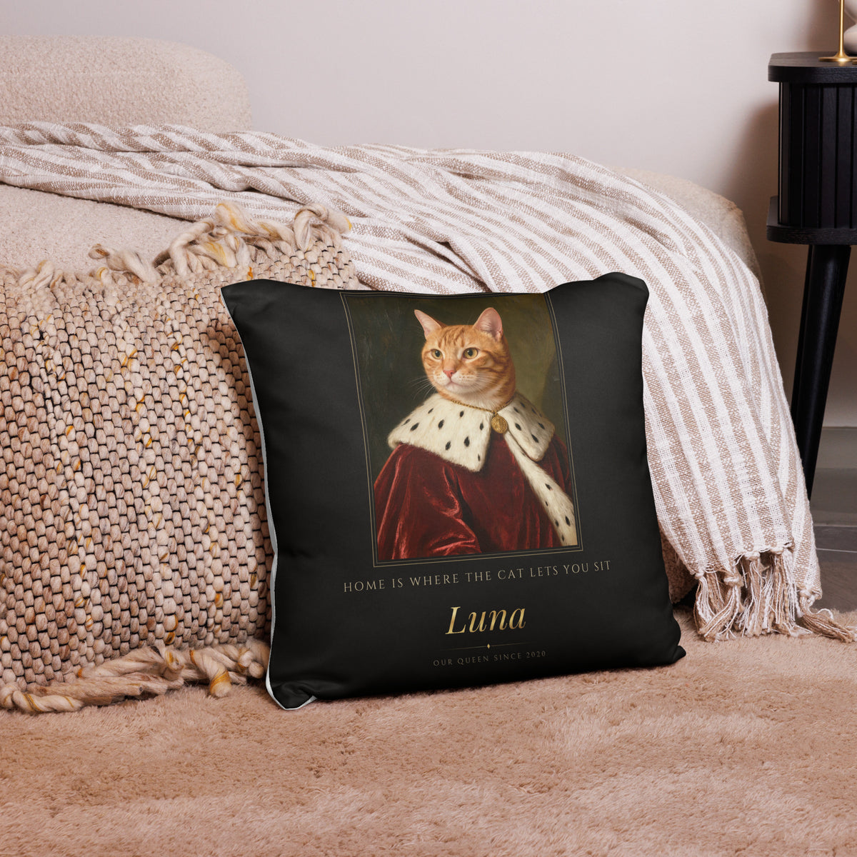 Royal Cat Portrait – lifestyle photo – Throw Pillow