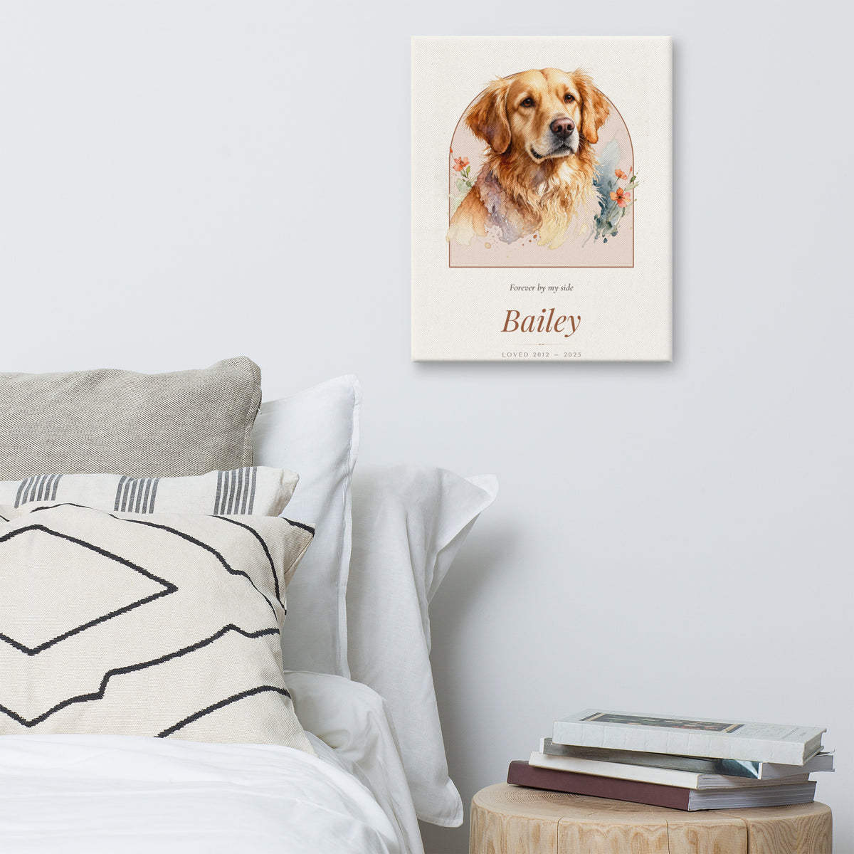 Watercolor Pet Memorial Portrait – product photo – Canvas Print