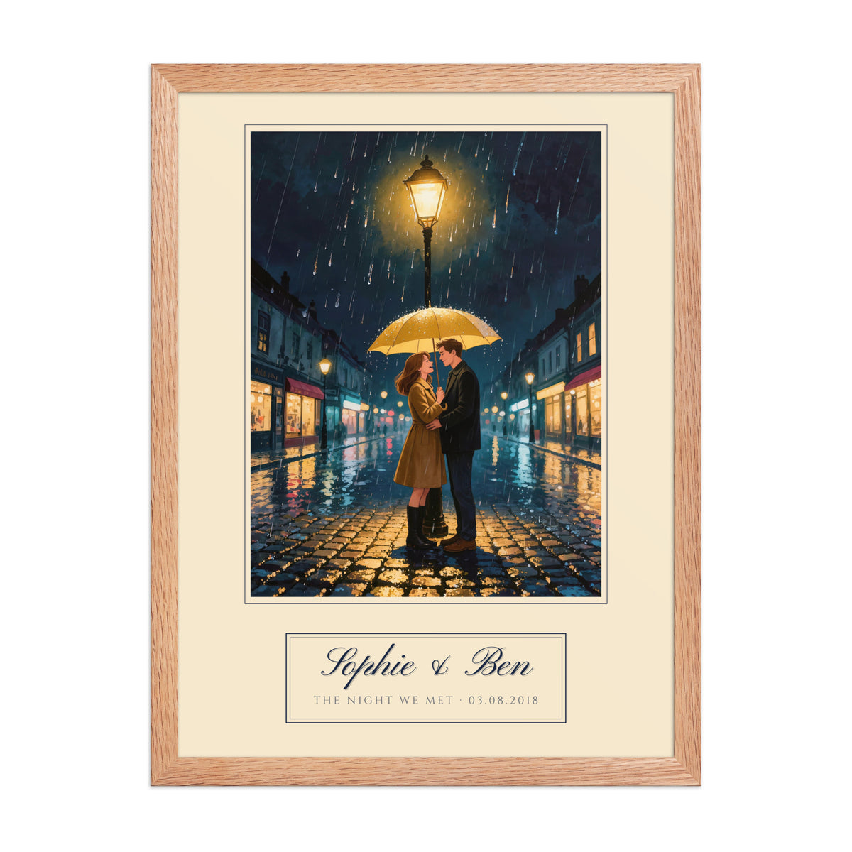 custom couple portrait – front view – Enhanced Matte Paper Framed Poster