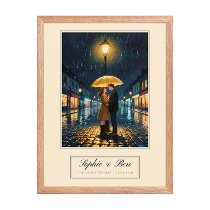 custom couple portrait – front view – Enhanced Matte Paper Framed Poster