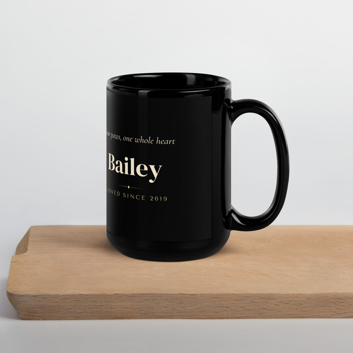 Gentleman Dog Portrait Gift for Mom – lifestyle photo, handle on right – Coffee Mug