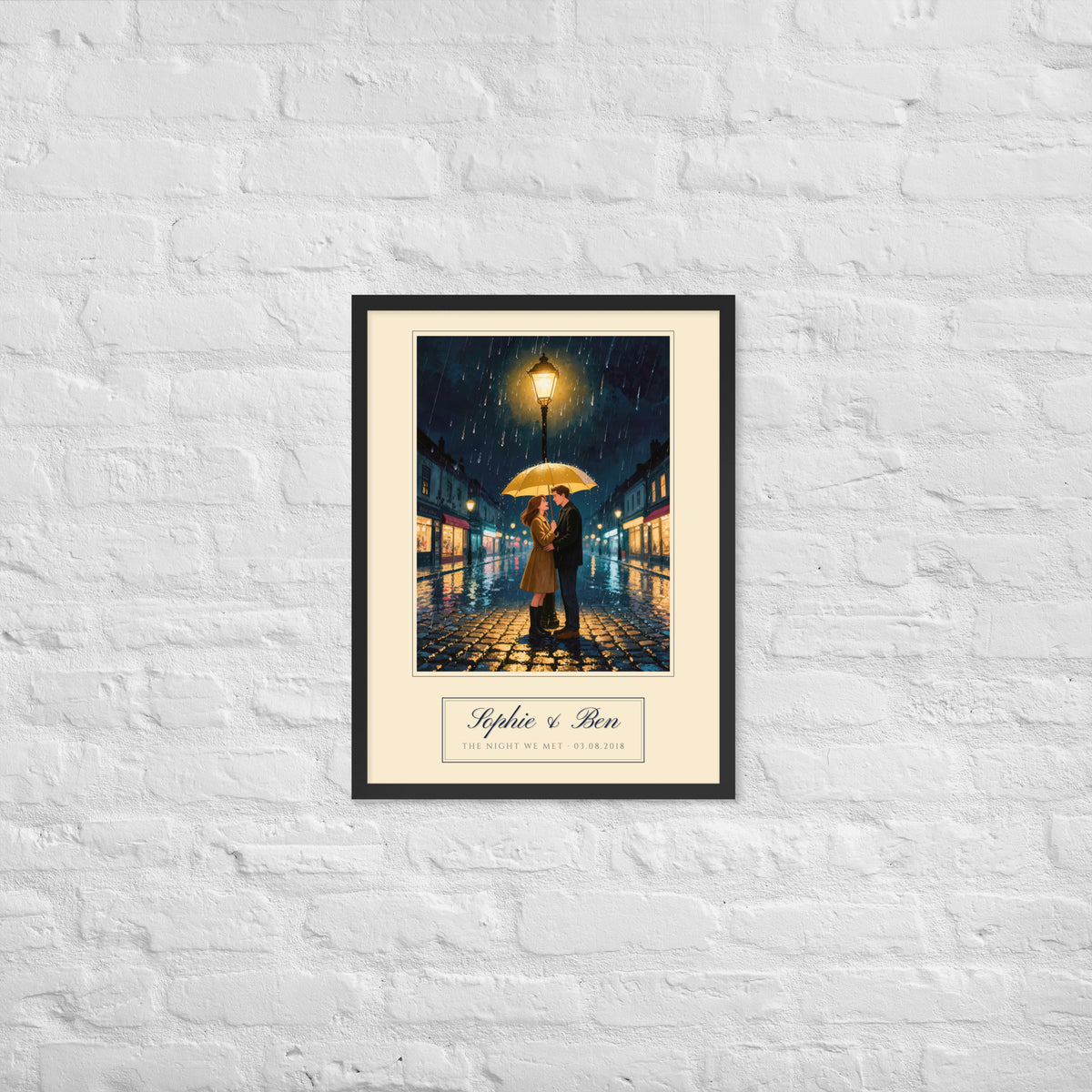 custom couple portrait – lifestyle photo – Enhanced Matte Paper Framed Poster