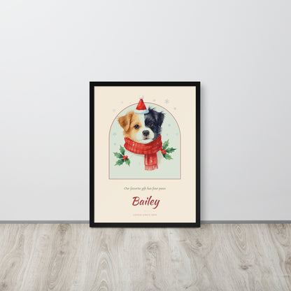 Christmas Dog Portrait Gift for Mom – lifestyle photo – Framed Print