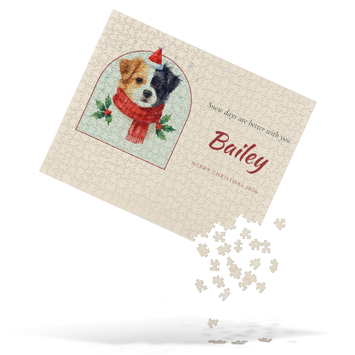 Christmas Dog Portrait – lifestyle photo – Jigsaw Puzzle