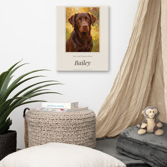 Oil Painting Dog Portrait – lifestyle photo – Canvas Print