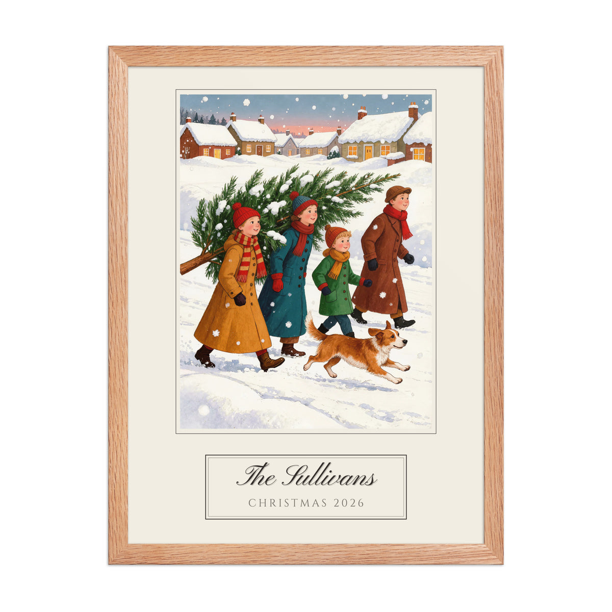 christmas family portrait – front view – Enhanced Matte Paper Framed Poster