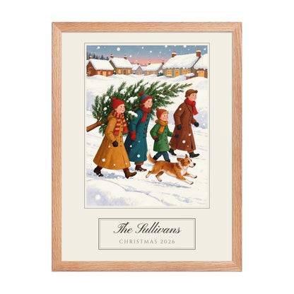christmas family portrait – front view – Enhanced Matte Paper Framed Poster