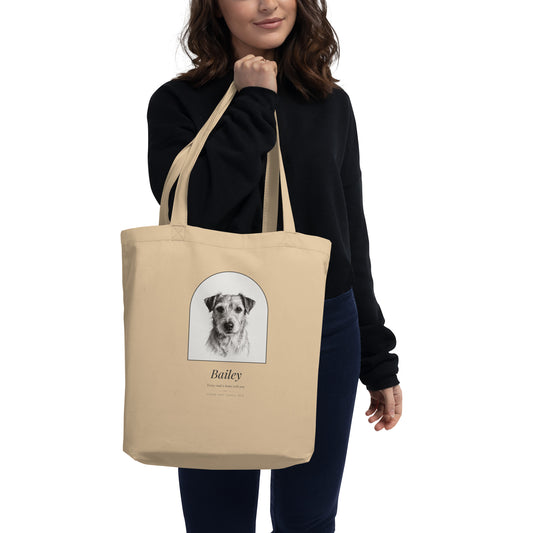 Pencil Sketch Dog Portrait – product photo – Tote Bag