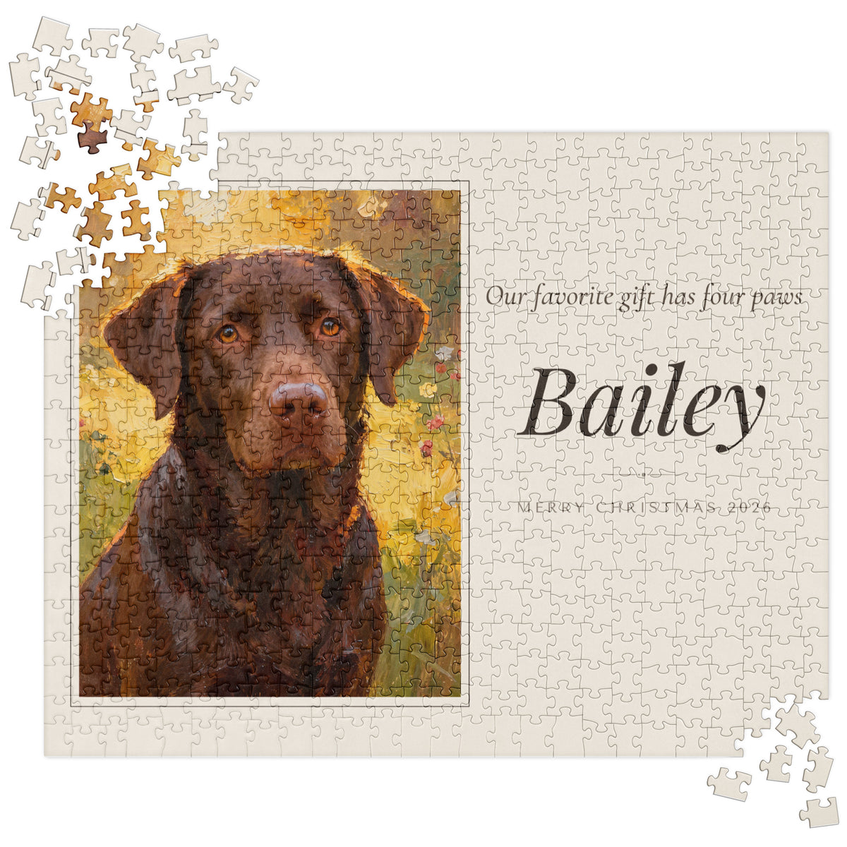 Oil Painting Pet Christmas Gift – product photo – Jigsaw Puzzle