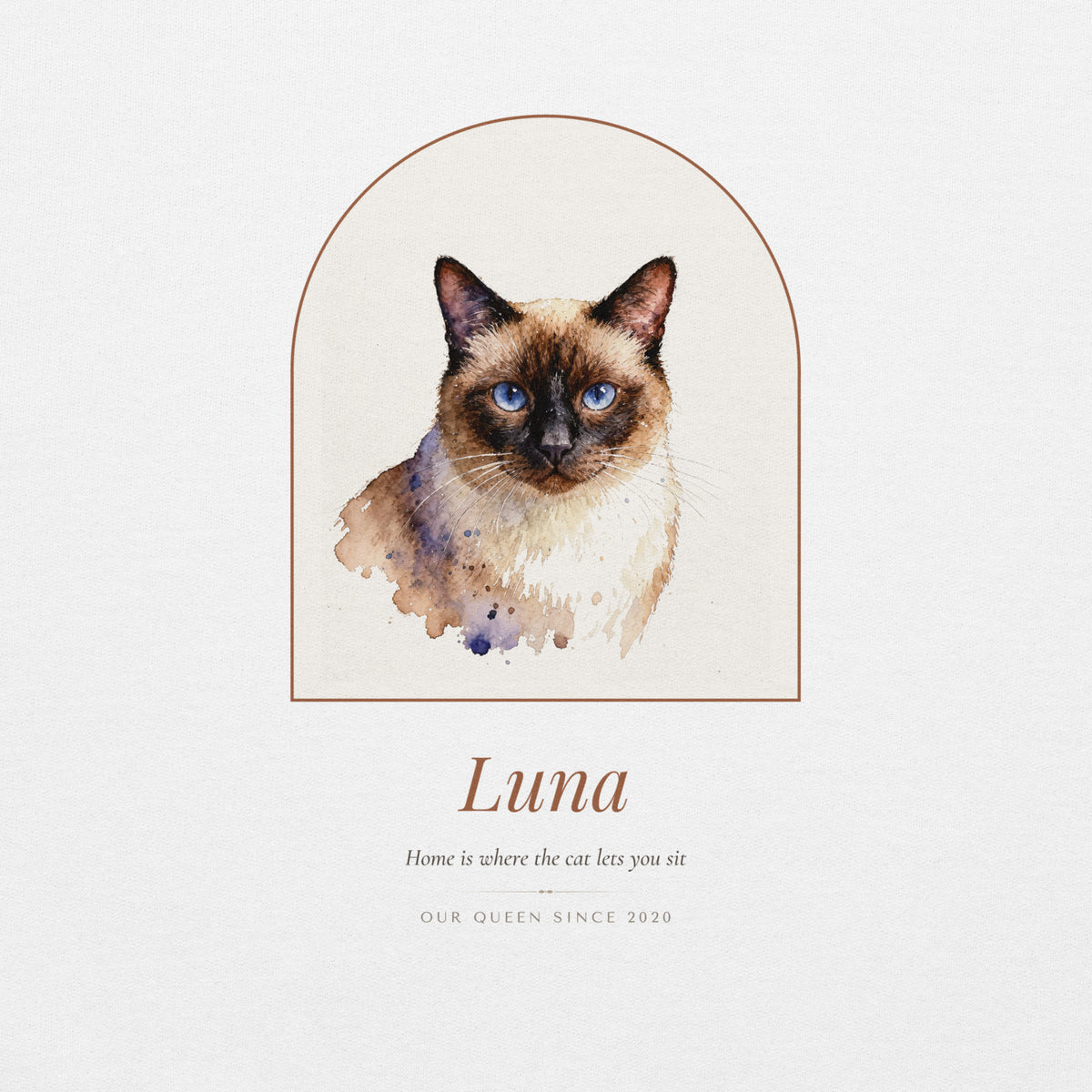Watercolor Cat Portrait – lifestyle photo – Crewneck Sweatshirt