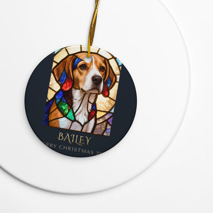 Stained Glass Pet Christmas Gift – lifestyle photo – Ceramic Ornament