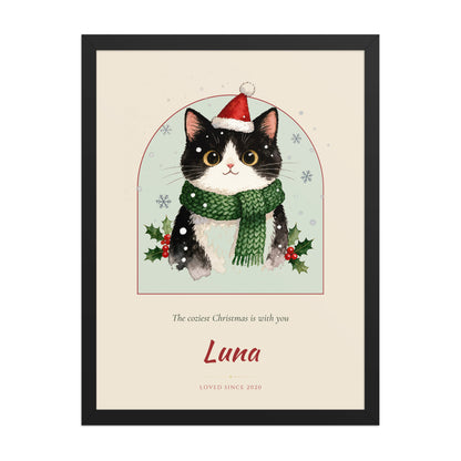 Christmas Cat Portrait Gift for Mom – product photo – Framed Print