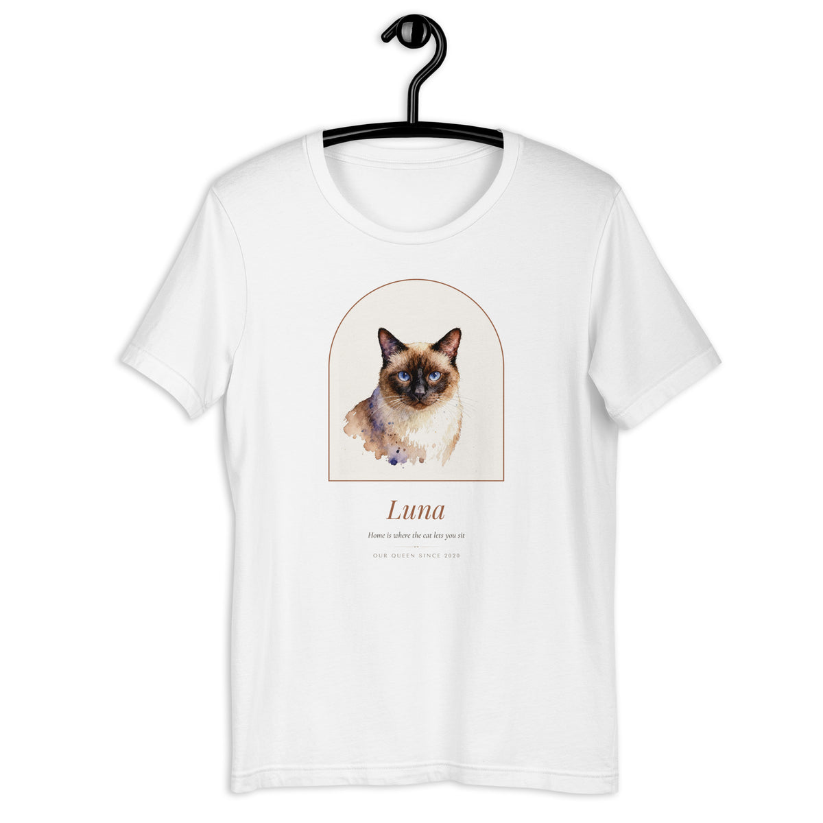 Watercolor Cat Portrait – front view – T-Shirt