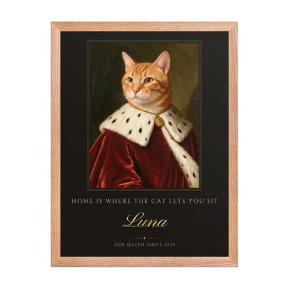 Royal Cat Portrait – front view – Framed Print