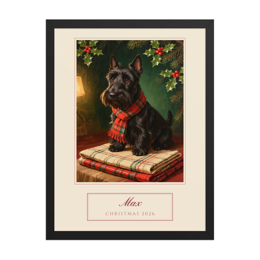 christmas pet portrait – product photo – Enhanced Matte Paper Framed Poster