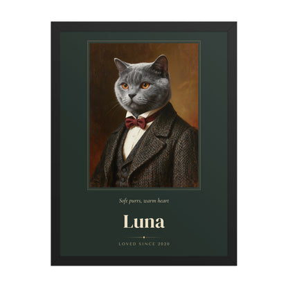 Gentleman Cat Portrait Gift for Mom – product photo – Framed Print