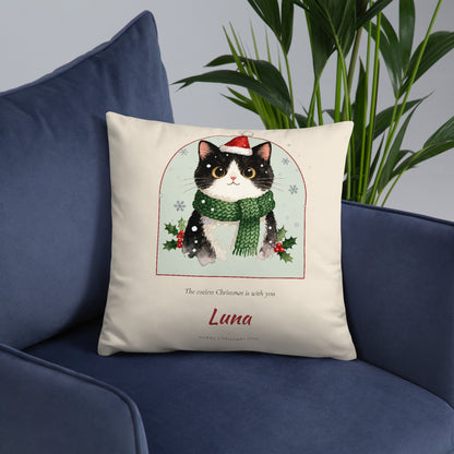 Christmas Cat Portrait – lifestyle photo, front lifestyle 6 – Throw Pillow