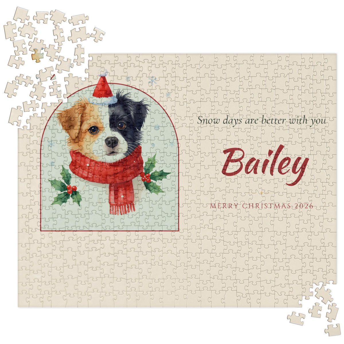 Christmas Dog Portrait – product photo – Jigsaw Puzzle