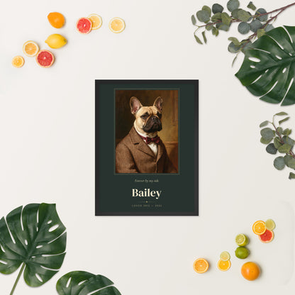 Gentleman Pet Memorial Portrait – lifestyle photo, spring/summer – Framed Print