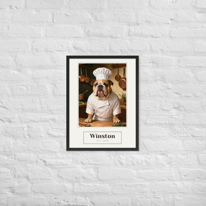 custom dog portrait – lifestyle photo – Enhanced Matte Paper Framed Poster