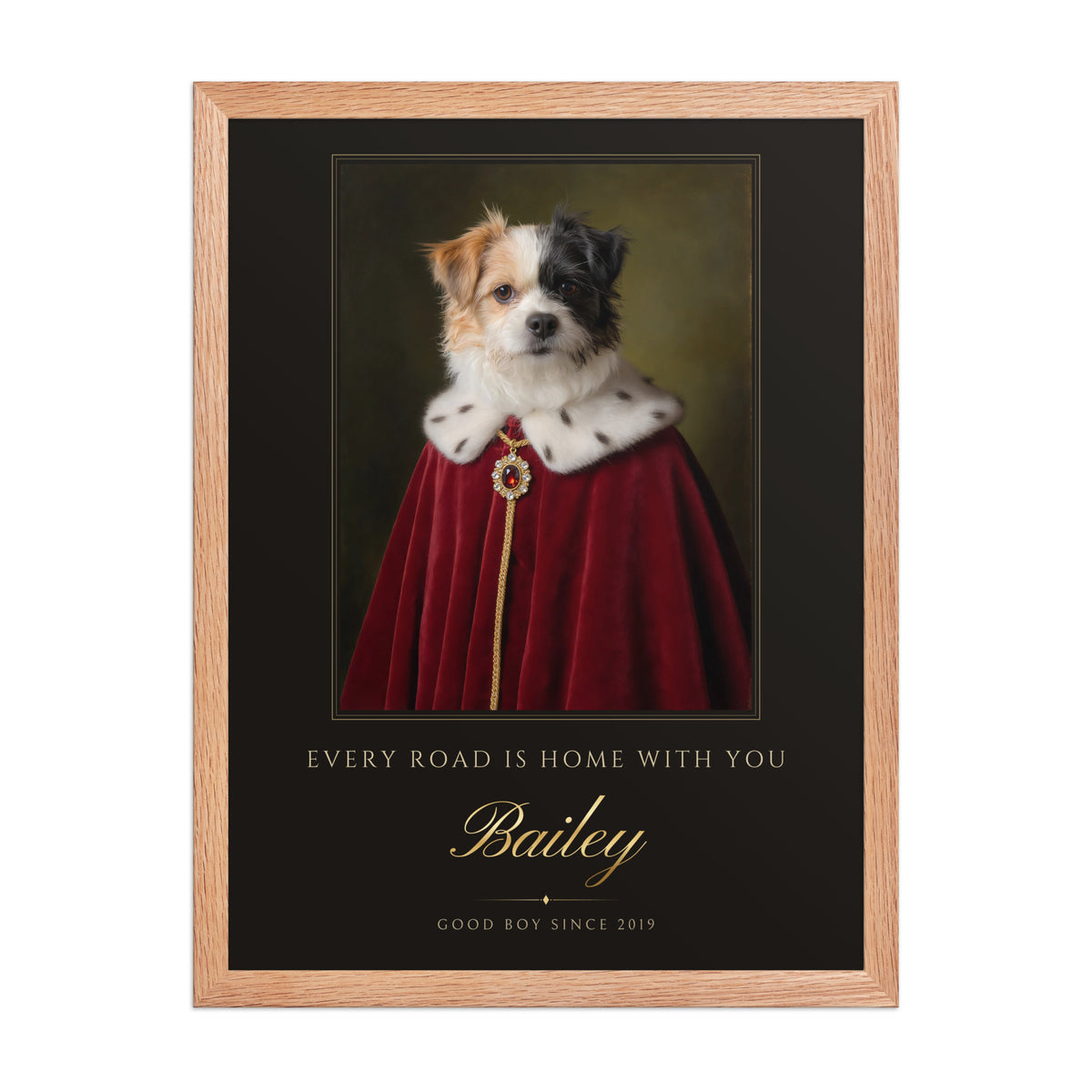 Royal Dog Portrait – front view – Framed Print