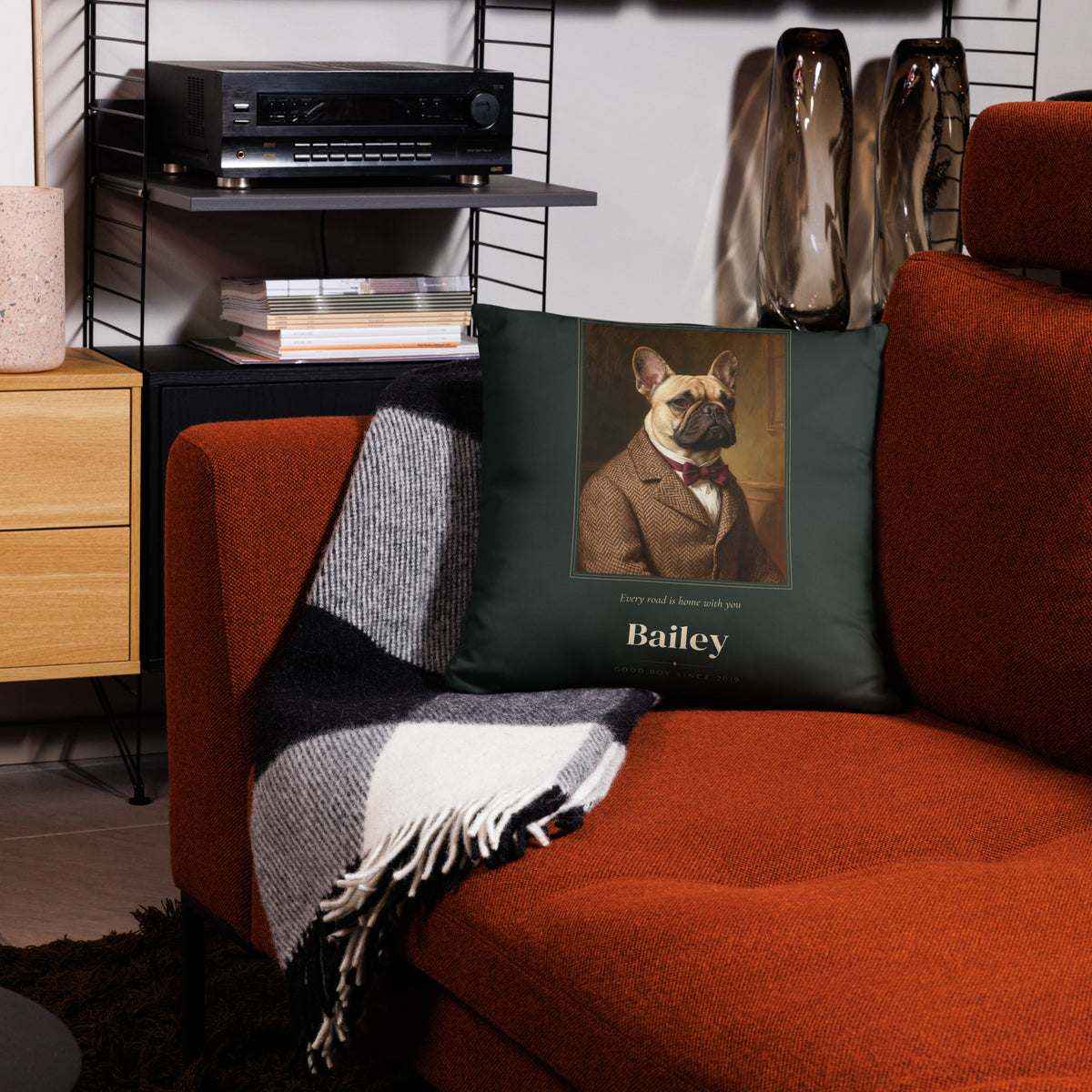 Gentleman Dog Portrait – lifestyle photo – Throw Pillow