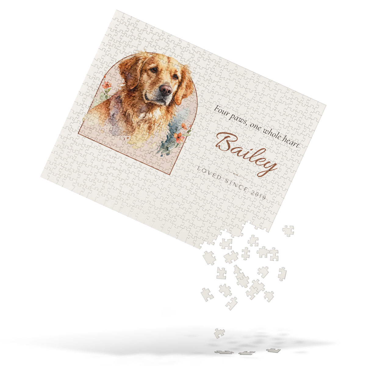 Watercolor Dog Portrait Gift for Mom – lifestyle photo – Jigsaw Puzzle