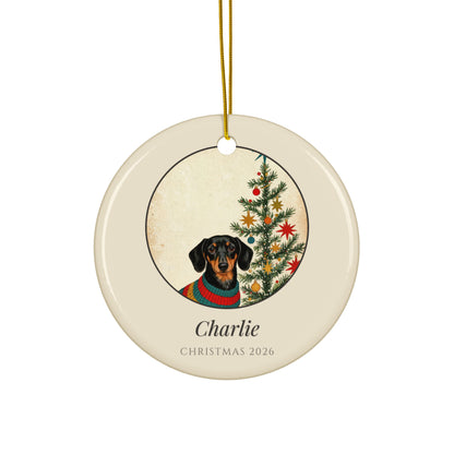 christmas pet portrait – product photo – 1950s Christmas Card Ornament