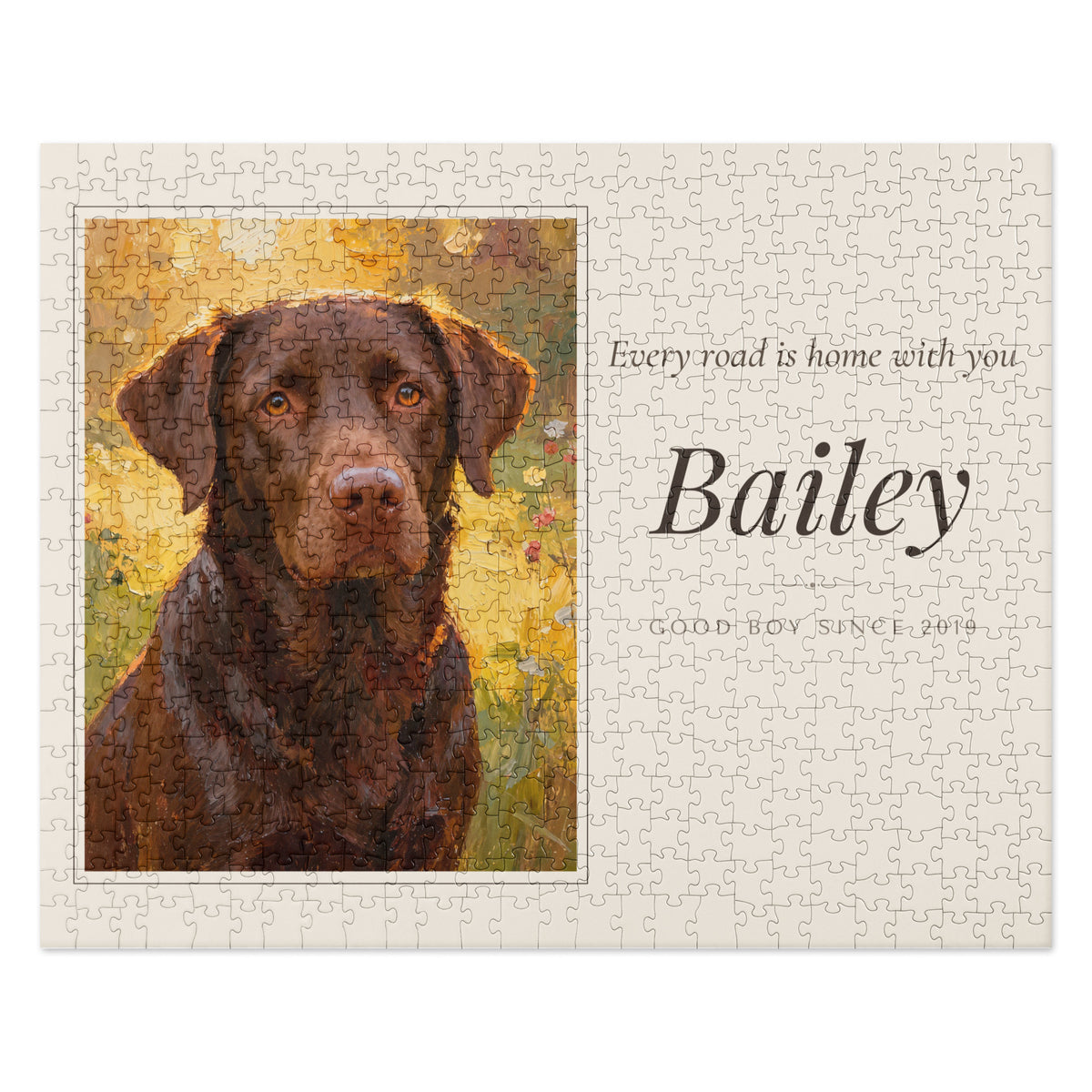 Oil Painting Dog Portrait – front view – Jigsaw Puzzle