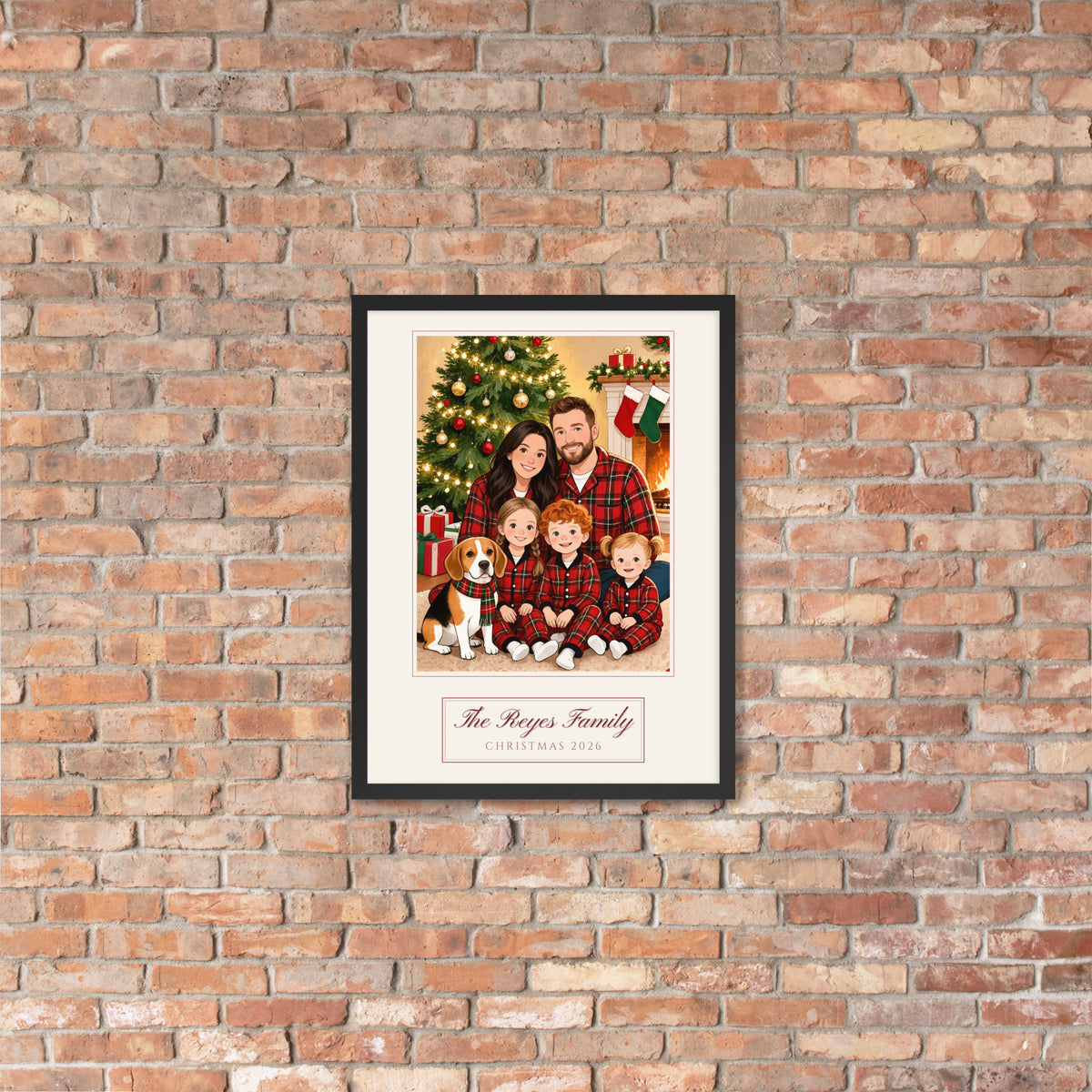 christmas family portrait – lifestyle photo, lifestyle 4 – Enhanced Matte Paper Framed Poster
