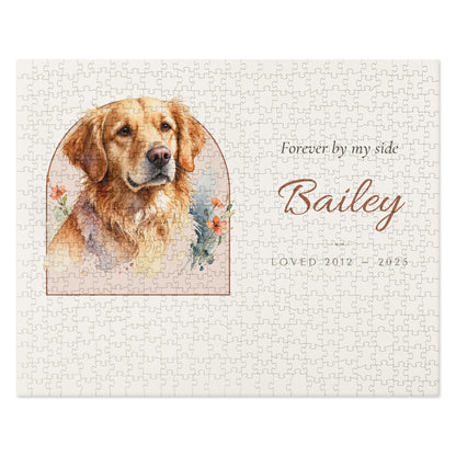 Watercolor Pet Memorial Portrait – front view – Jigsaw Puzzle