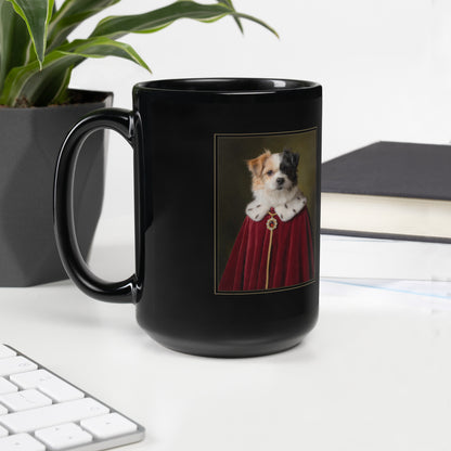 Royal Dog Portrait – Royal Pet Portrait Mug - Custom Royal Dog Portrait from Photo - Handle on Left – Coffee Mug