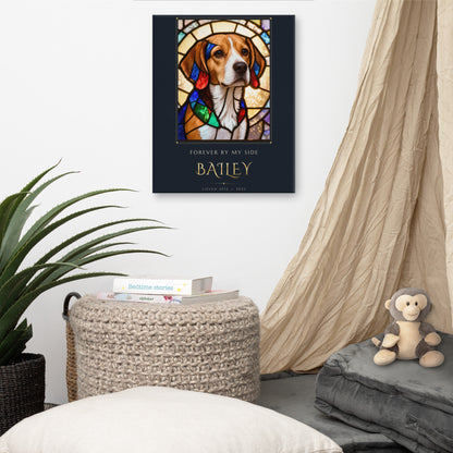 Stained Glass Pet Memorial Portrait – lifestyle photo – Canvas Print