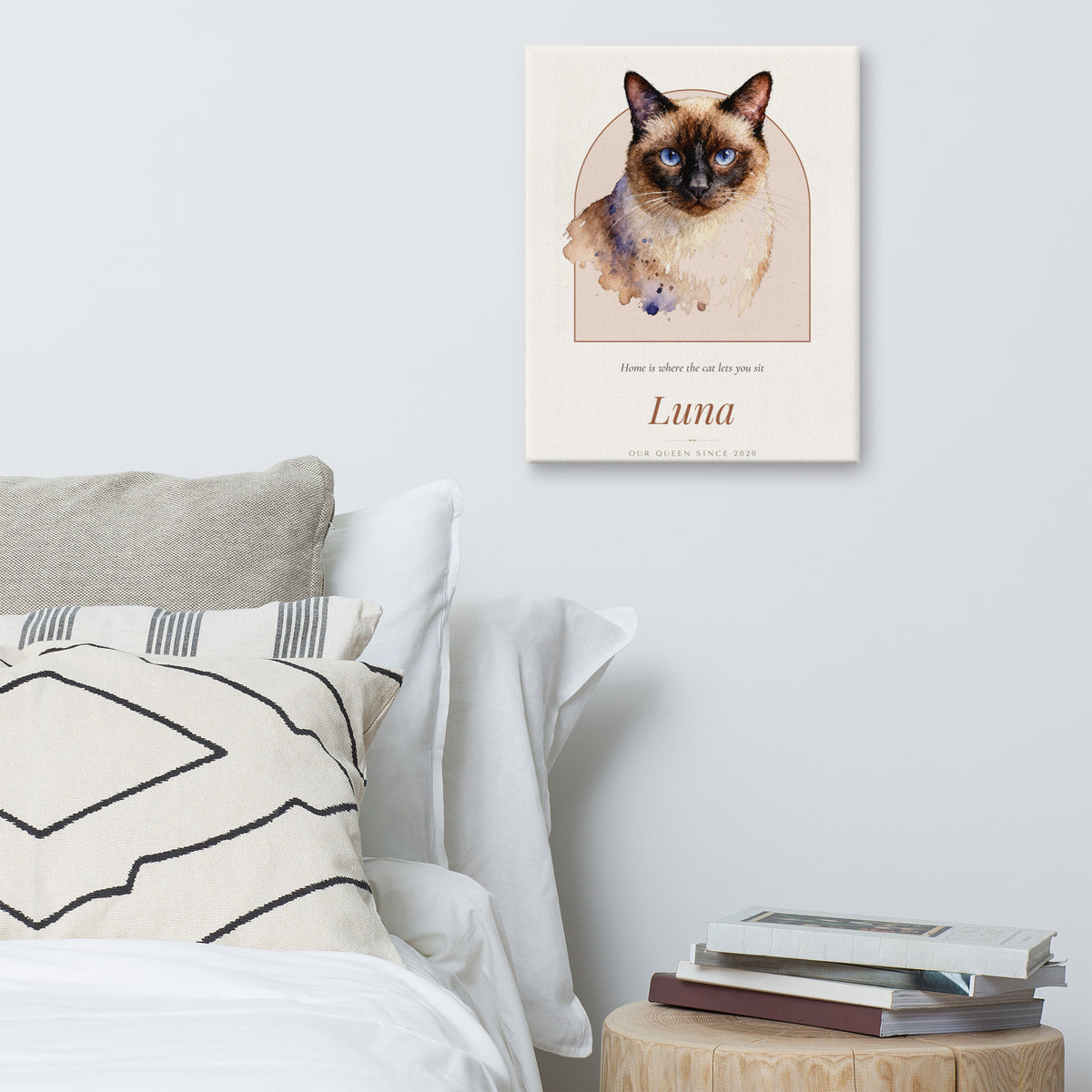 Watercolor Cat Portrait – product photo – Canvas Print