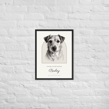 Pencil Sketch Dog Dad Gift – lifestyle photo – Framed Print