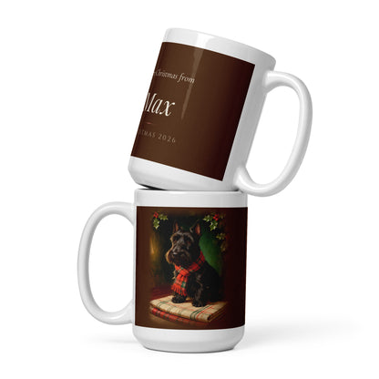 christmas pet portrait – front view, front view – Heirloom Tartan Portrait Mug