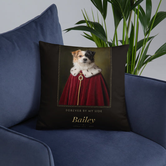 Royal Pet Memorial Portrait – lifestyle photo, front lifestyle 6 – Throw Pillow