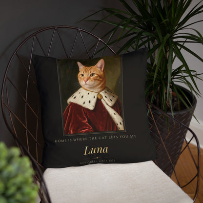 Royal Cat Portrait – product photo, front lifestyle 4 – Throw Pillow