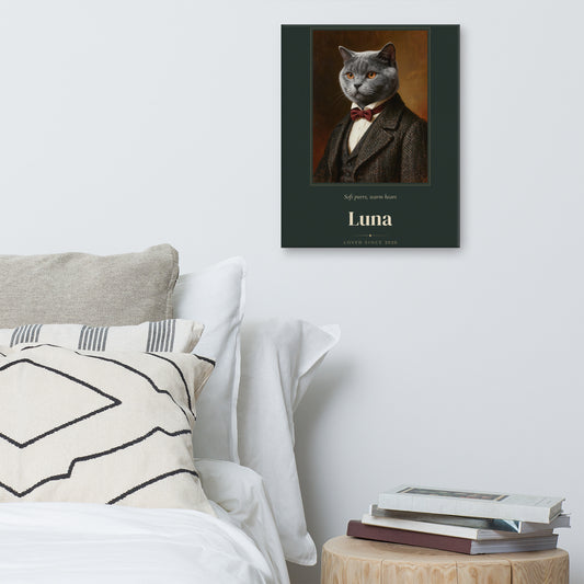 Gentleman Cat Portrait Gift for Mom – product photo – Canvas Print