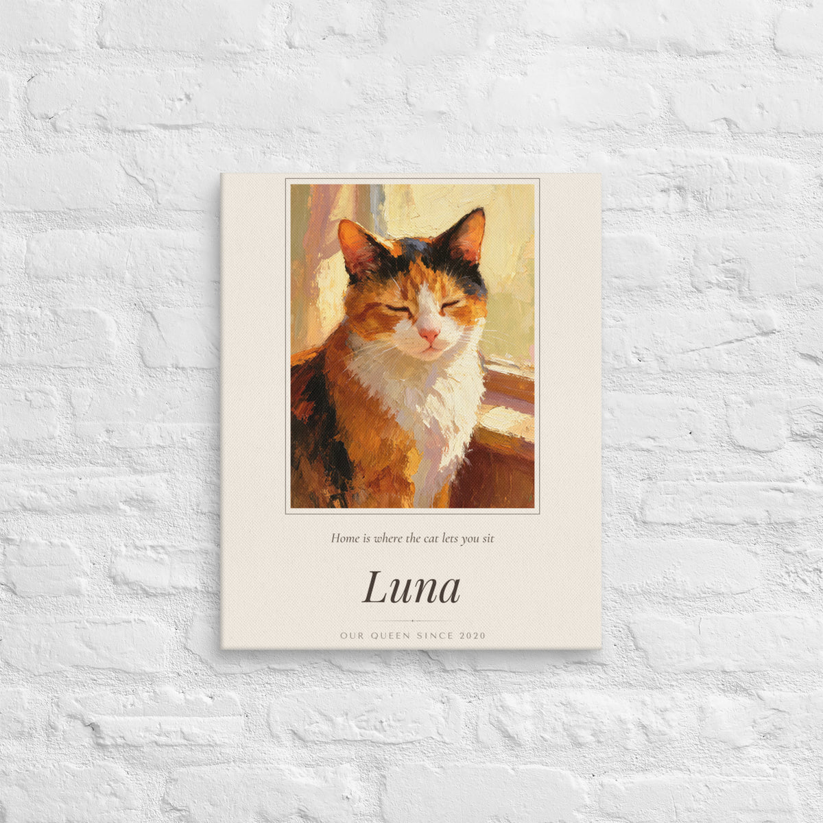 Oil Painting Cat Portrait – lifestyle photo – Canvas Print