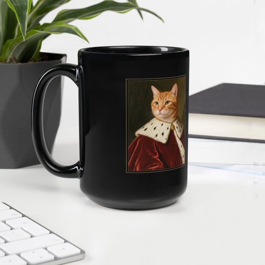 Royal Cat Portrait – product photo, handle on left – Coffee Mug