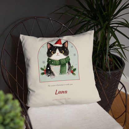 Christmas Cat Portrait – product photo, front lifestyle 4 – Throw Pillow