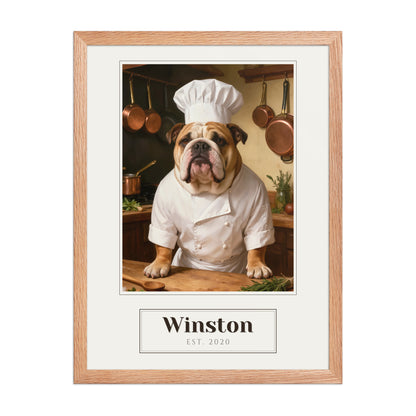 custom dog portrait – front view – Enhanced Matte Paper Framed Poster