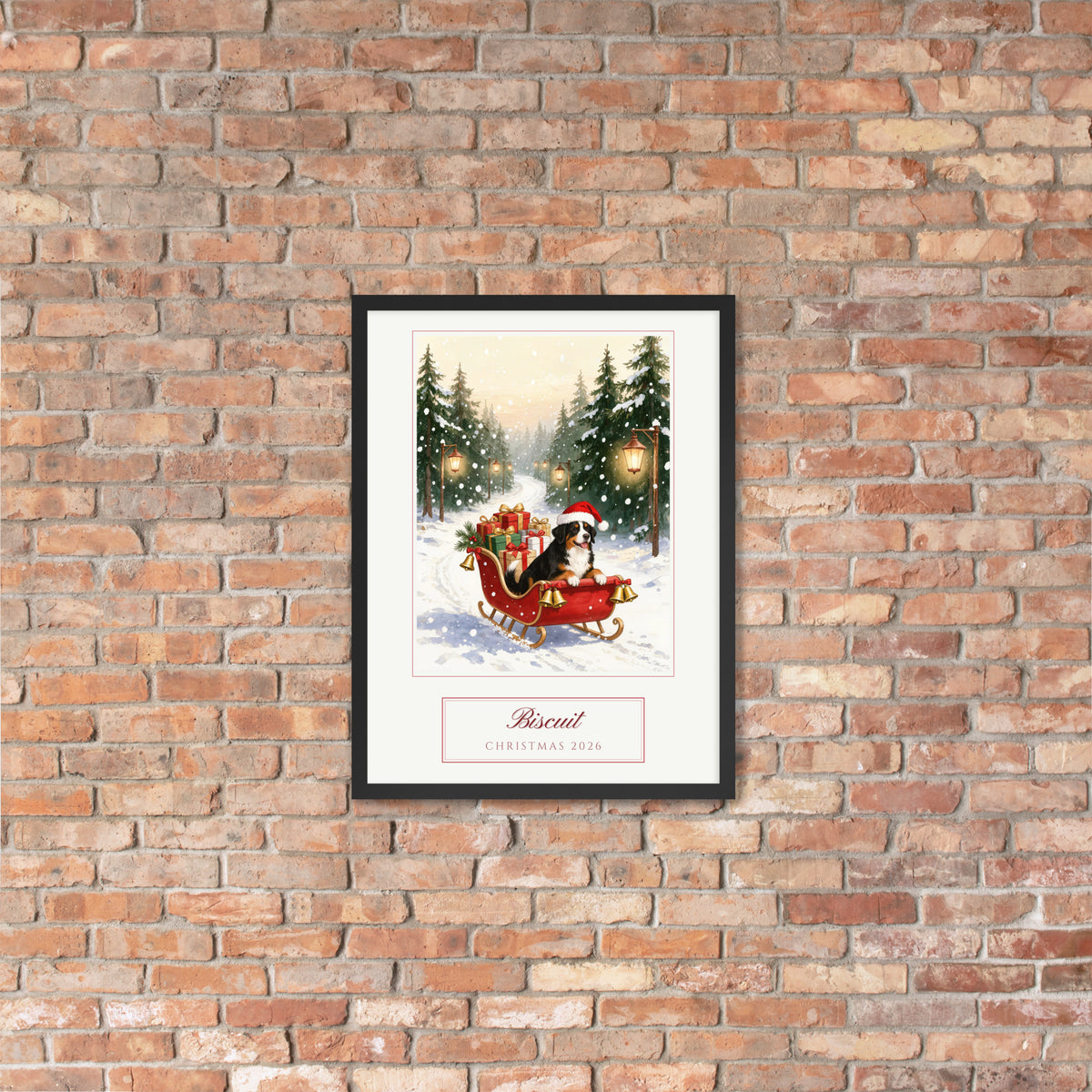 christmas pet portrait – lifestyle photo, lifestyle 4 – Enhanced Matte Paper Framed Poster