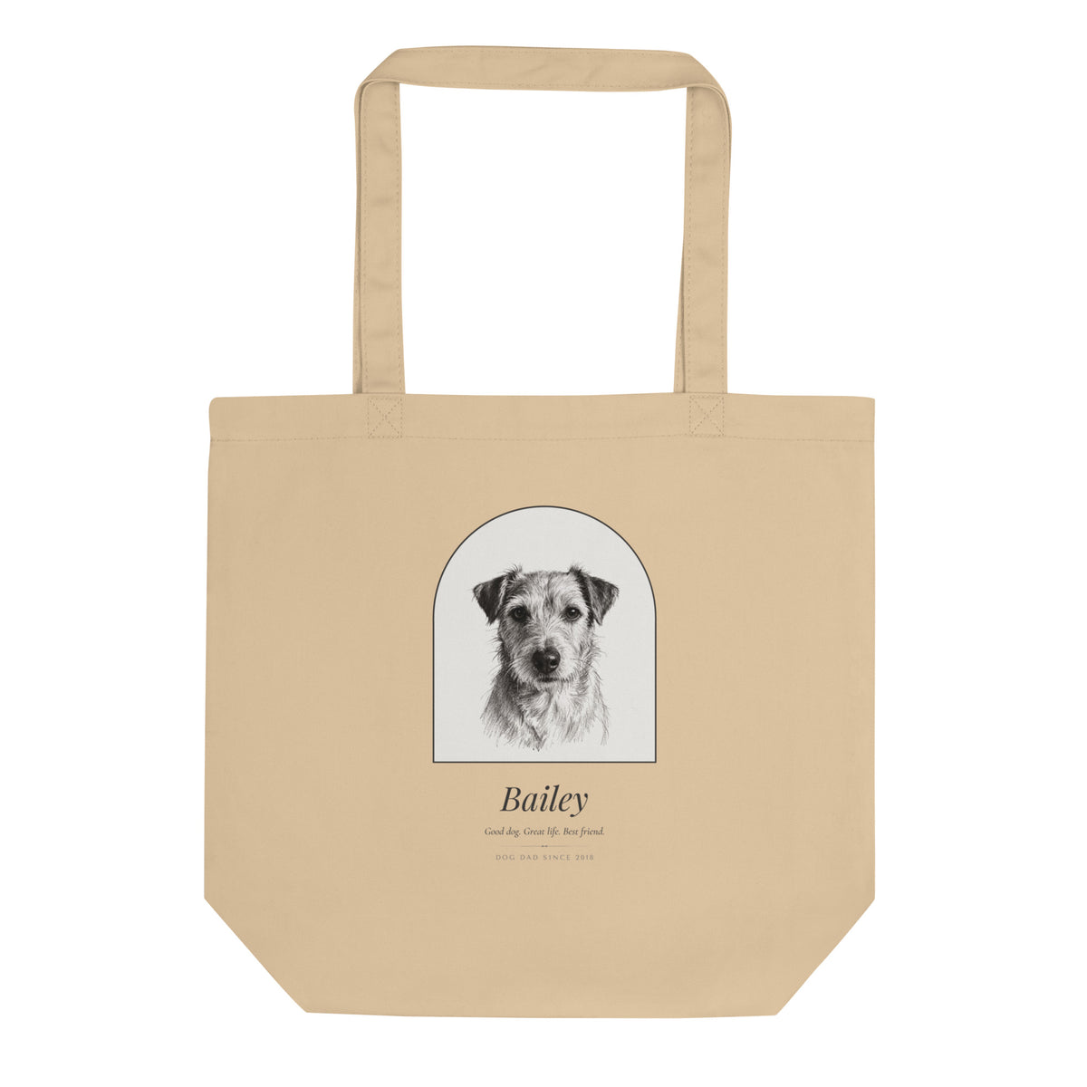 Pencil Sketch Dog Dad Gift – front view – Tote Bag