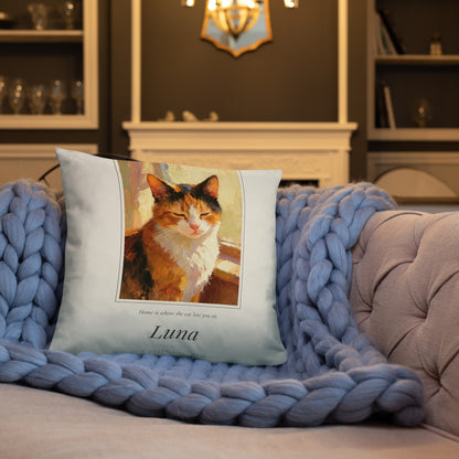 Oil Painting Cat Portrait – lifestyle photo, front lifestyle 3 – Throw Pillow