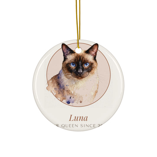 Watercolor Cat Portrait – product photo – Ceramic Ornament