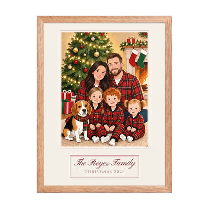 christmas family portrait – front view – Enhanced Matte Paper Framed Poster
